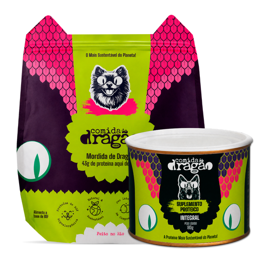 Kit Dog: Mordida de Dragão e lata de Suplemento Integral